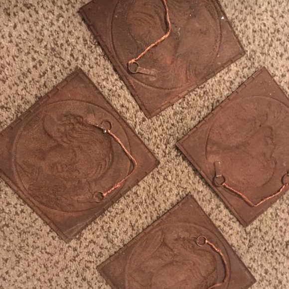 Albert Gilles Set of 4 Repousse Copper Portraits - Picture 6 of 6